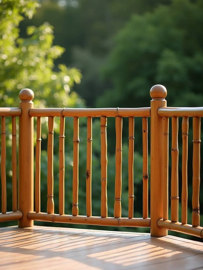 Eco-friendly deck using a bamboo railing that brings a natural and sustainable element into the outdoor space.
