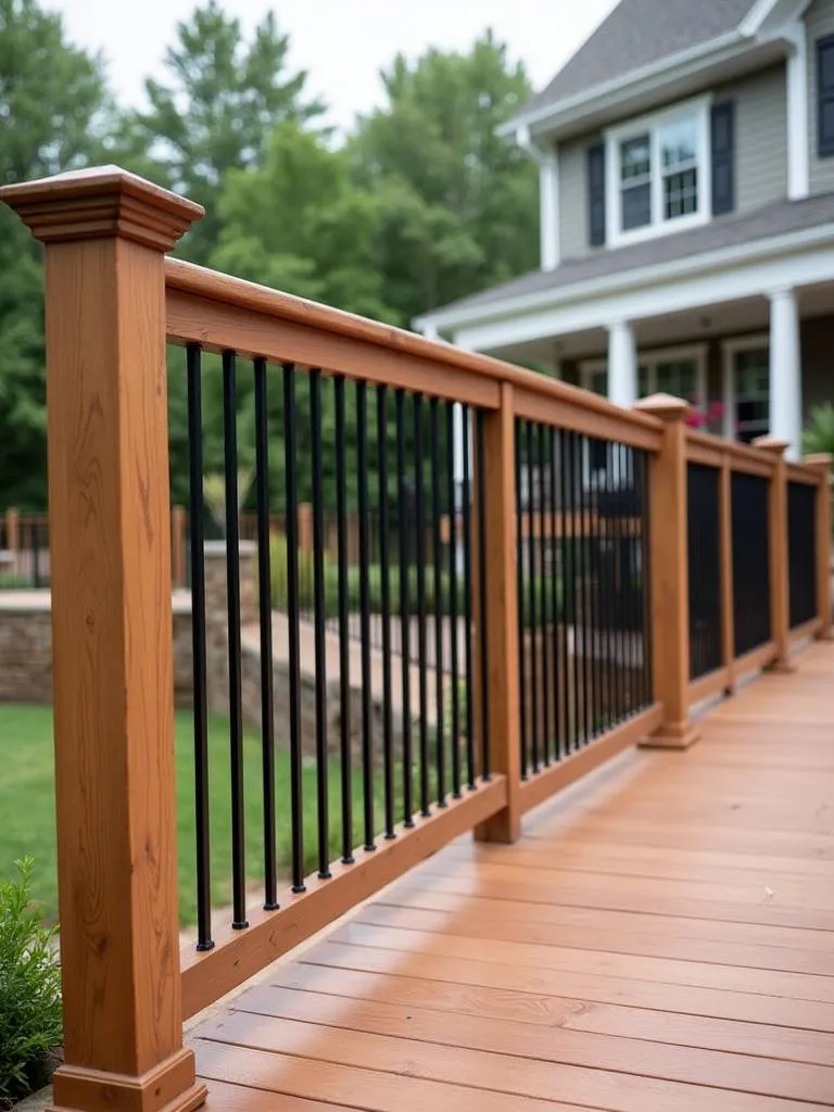 Low-maintenance deck featuring a composite railing system that combines functionality and stylish design.
