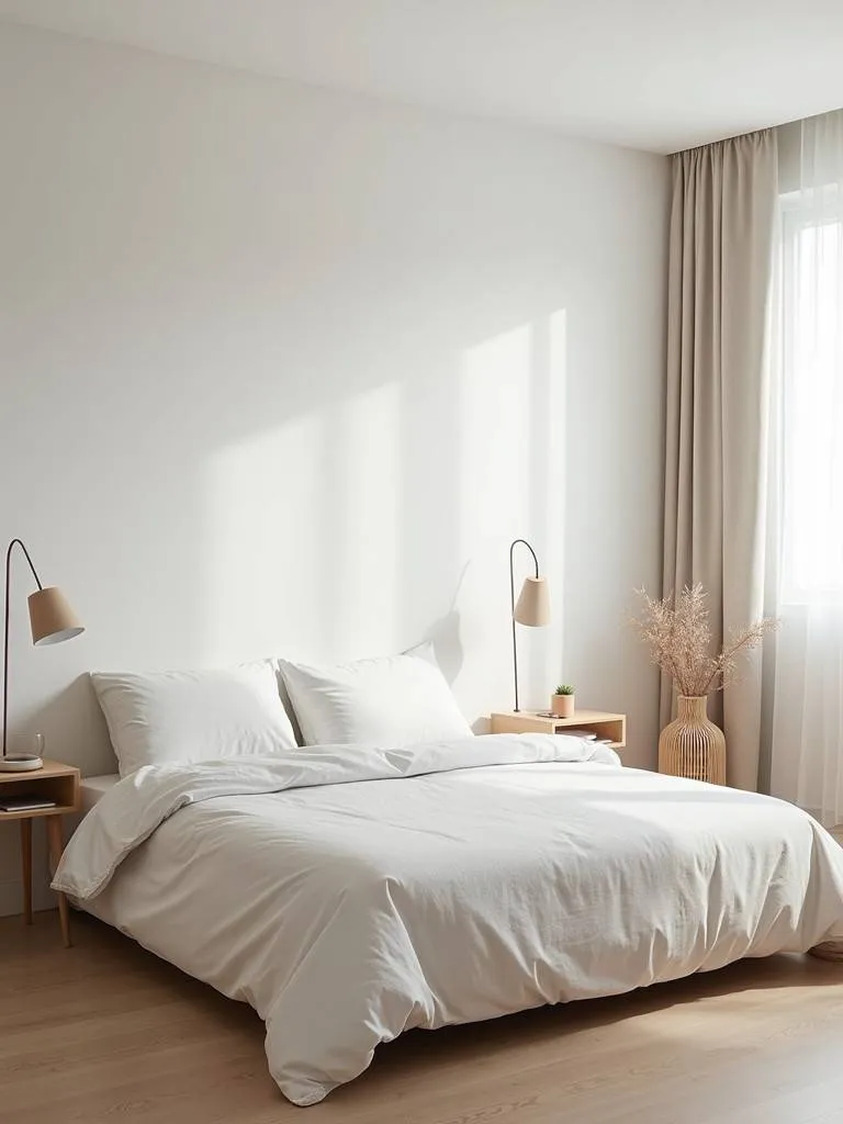 Clean and decluttered minimalist style bedroom
