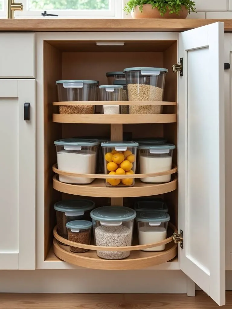 Lazy susan cabinet organizer.