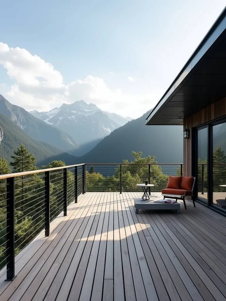 Modern Horizontal Cable Railing for Unobstructed Views