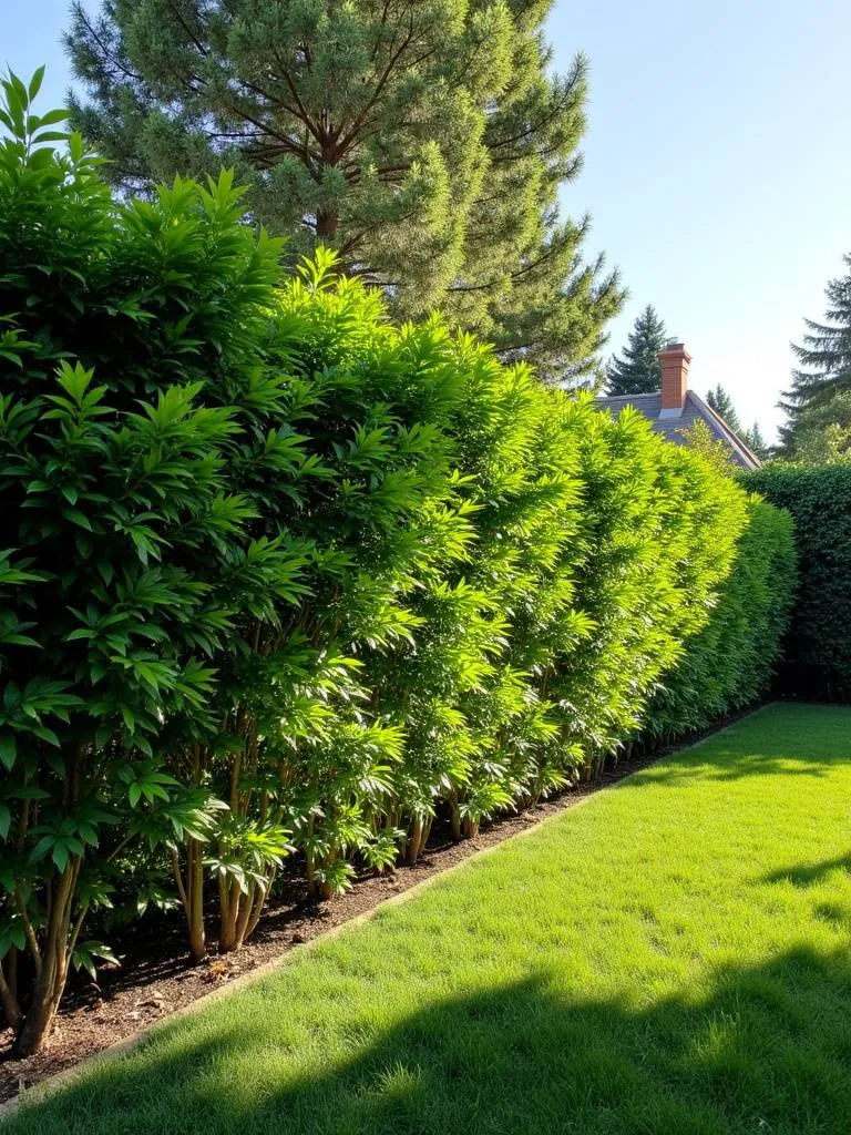 Privacy hedge providing screening in front yard