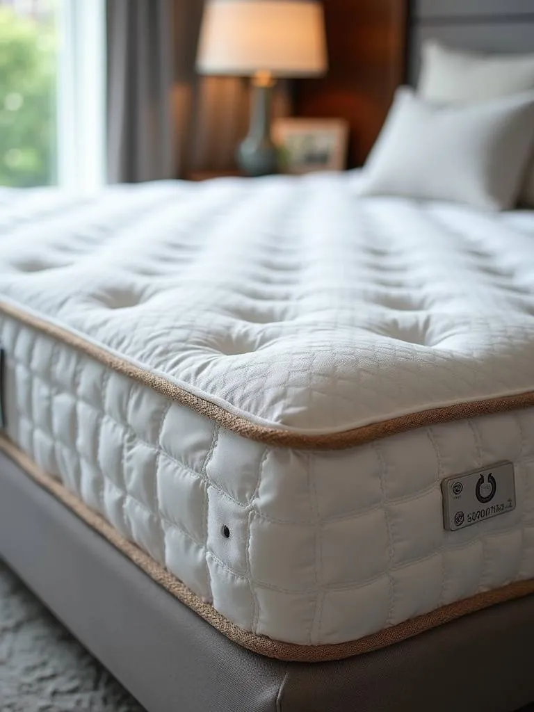 Innovative luxury bedroom featuring a temperature-controlled mattress for optimal sleep comfort.