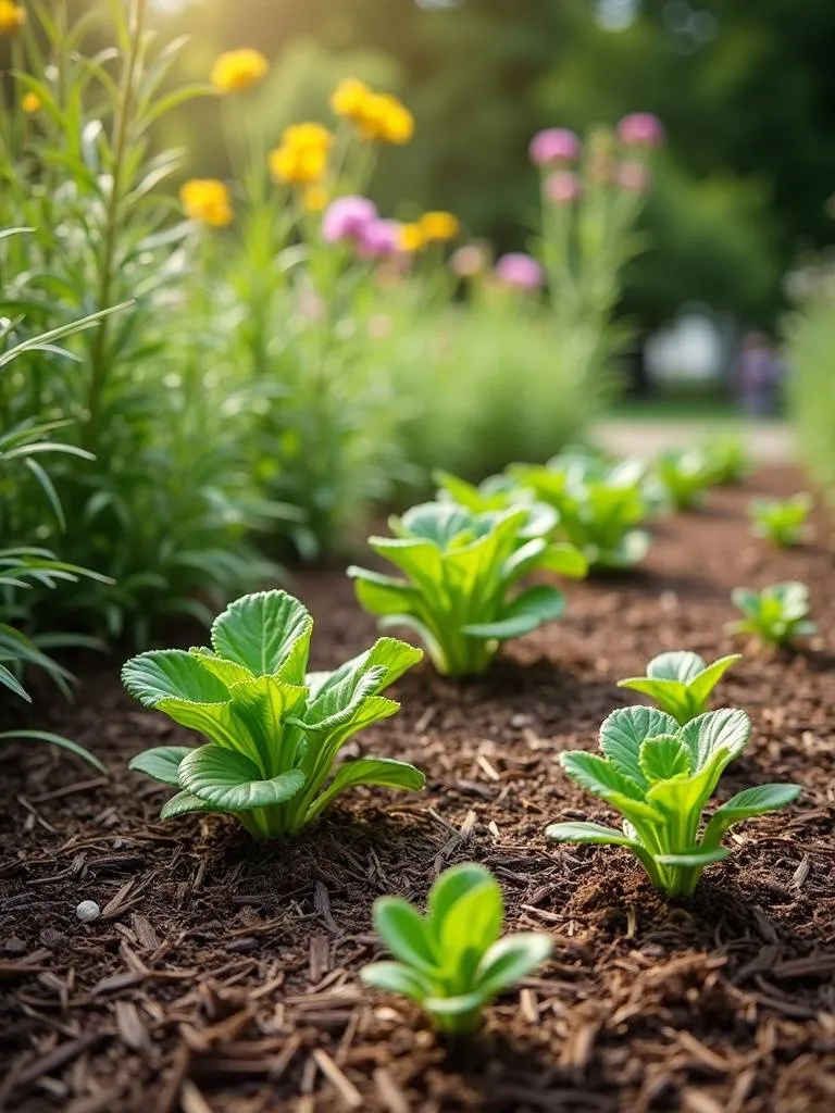 Garden beds transformed with budget-friendly bark mulch and healthy plants.
