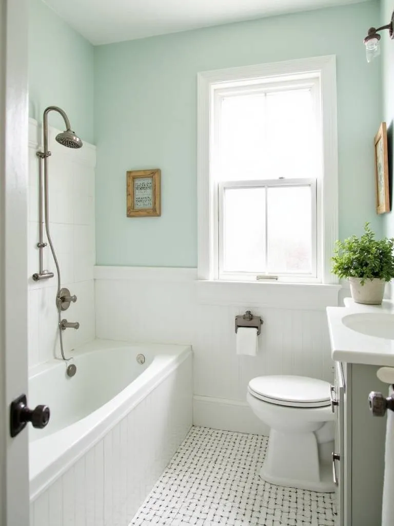 Freshly refreshed and styled bathroom showcasing budget-friendly DIY updates