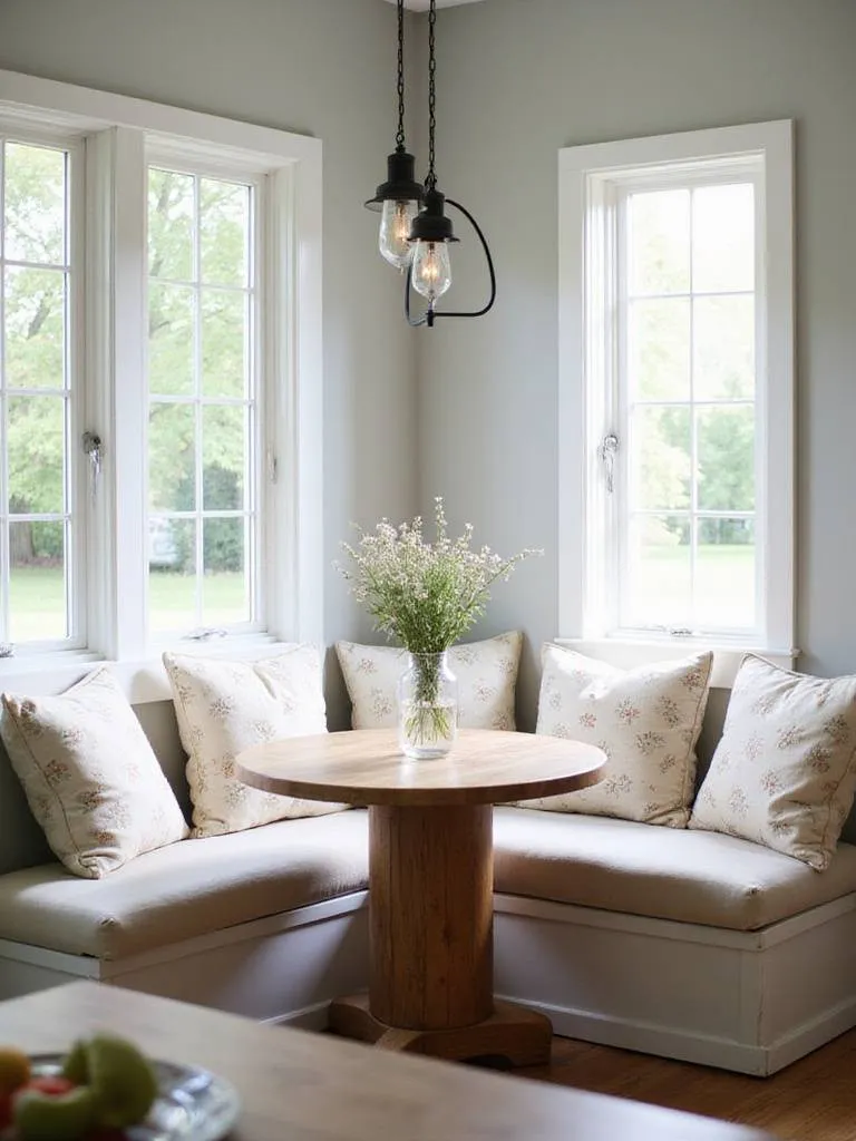 Cozy Farmhouse Breakfast Nook with Banquette Seating