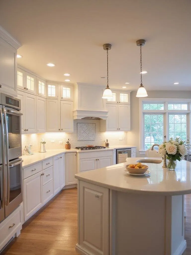 Affordable kitchen lighting ideas: LED strip lights, pendant lights, and track lighting.