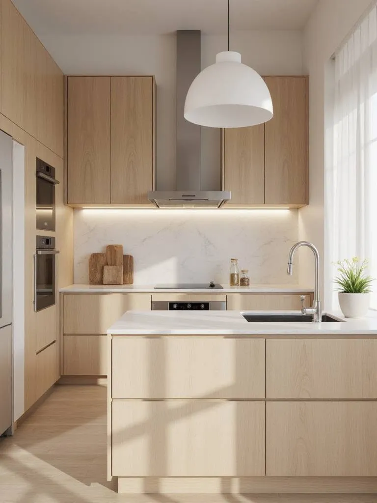 Modern kitchen with seamlessly integrated built-in appliances