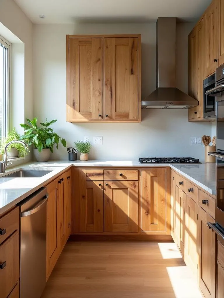 Eco-friendly kitchen cabinets made from reclaimed wood