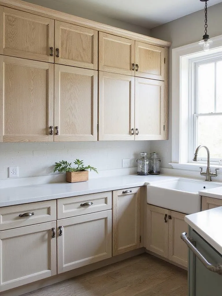 Kitchen cabinets featuring visible exposed hinges in an industrial-farmhouse style. The image shows different types of exposed hardware on cabinet doors, paired with coordinating pulls and knobs.