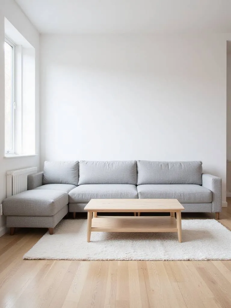 Scandinavian living room featuring functional furniture with clean lines.