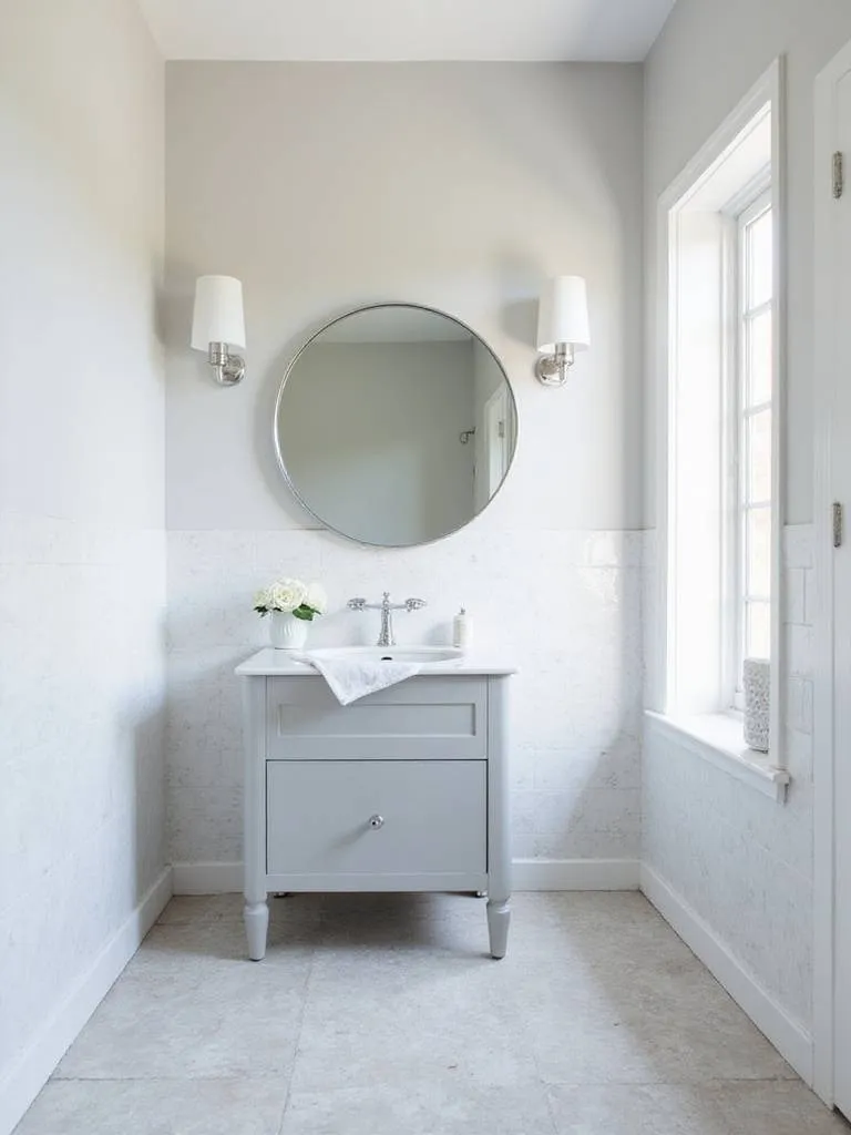 Small bathroom with light colors creating a bright and spacious feel.