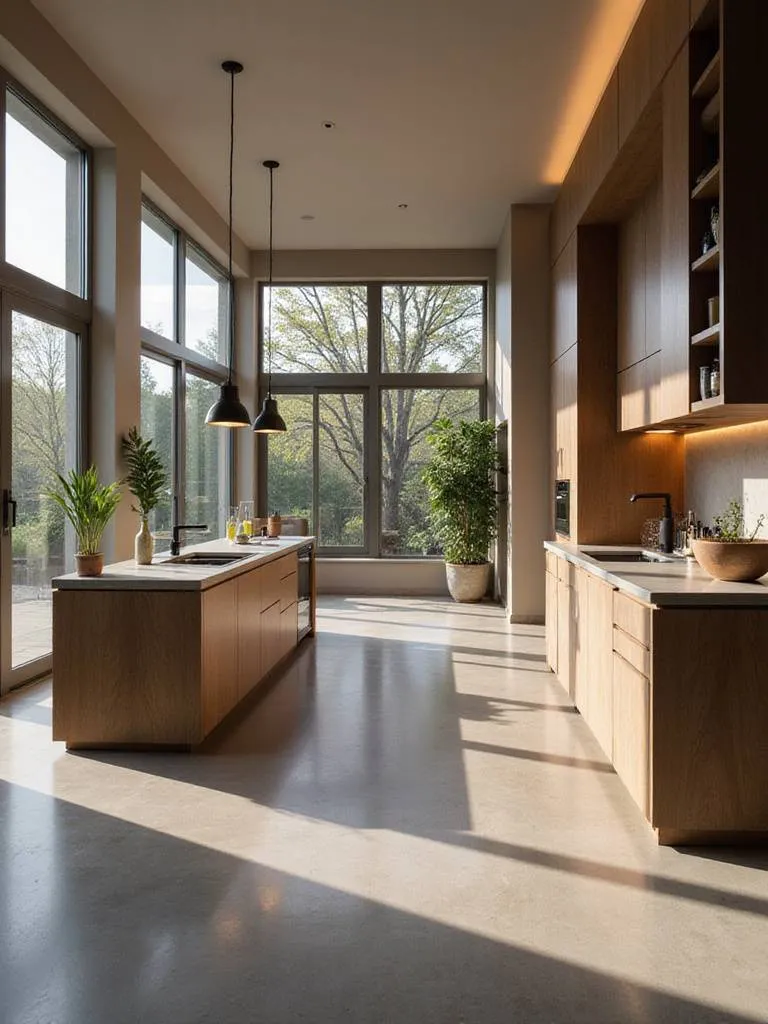 Modern kitchen with large island and elegant cabinetry
