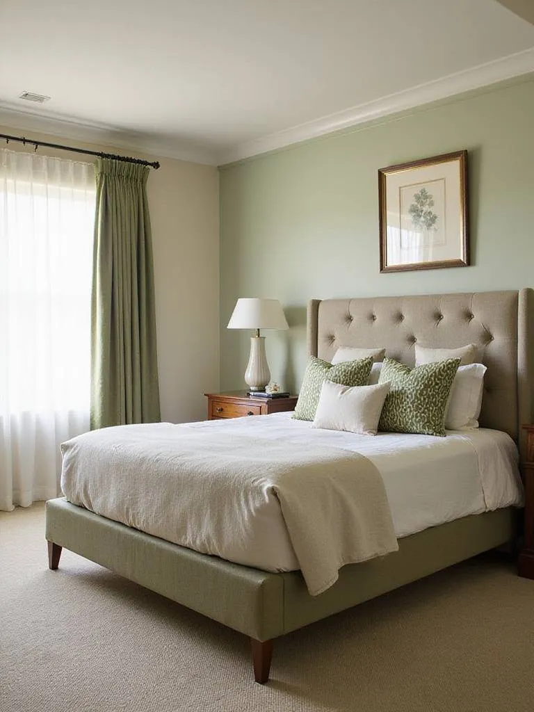 Modern bedroom with open bed end, showcasing spaciousness and minimalist design.