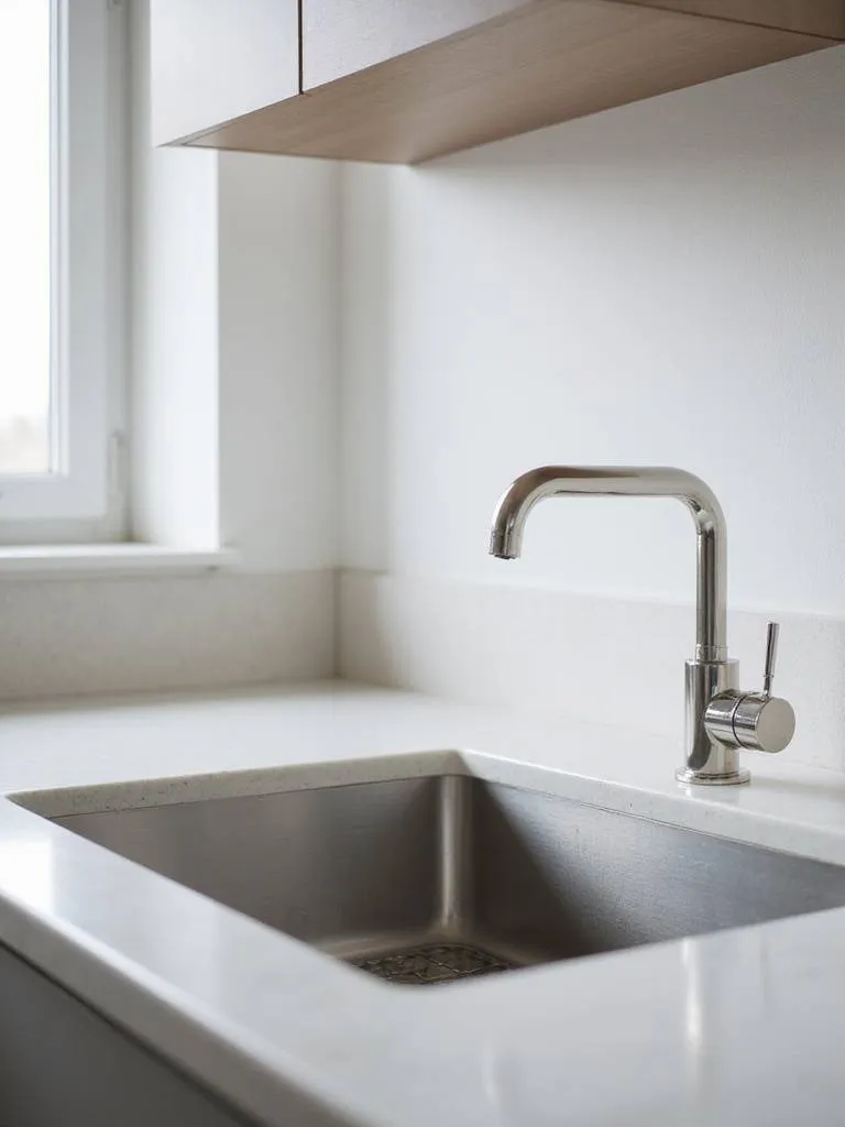 Modern kitchen with oversized stainless steel sink