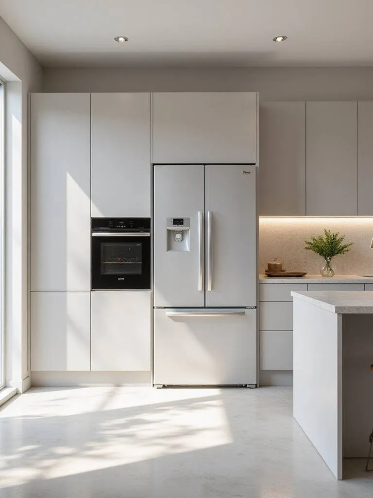 Contemporary kitchen with integrated appliances for a seamless design.
