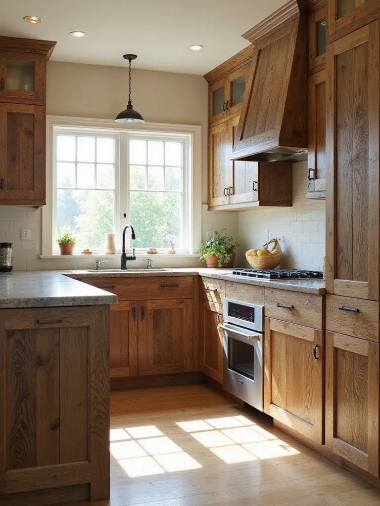 Kitchen cabinets made from reclaimed wood, showcasing rich texture, unique grain patterns, and a warm, natural finish.