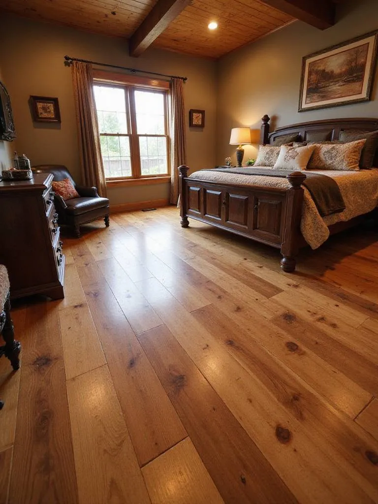 Rustic bedroom with durable hardwood floors