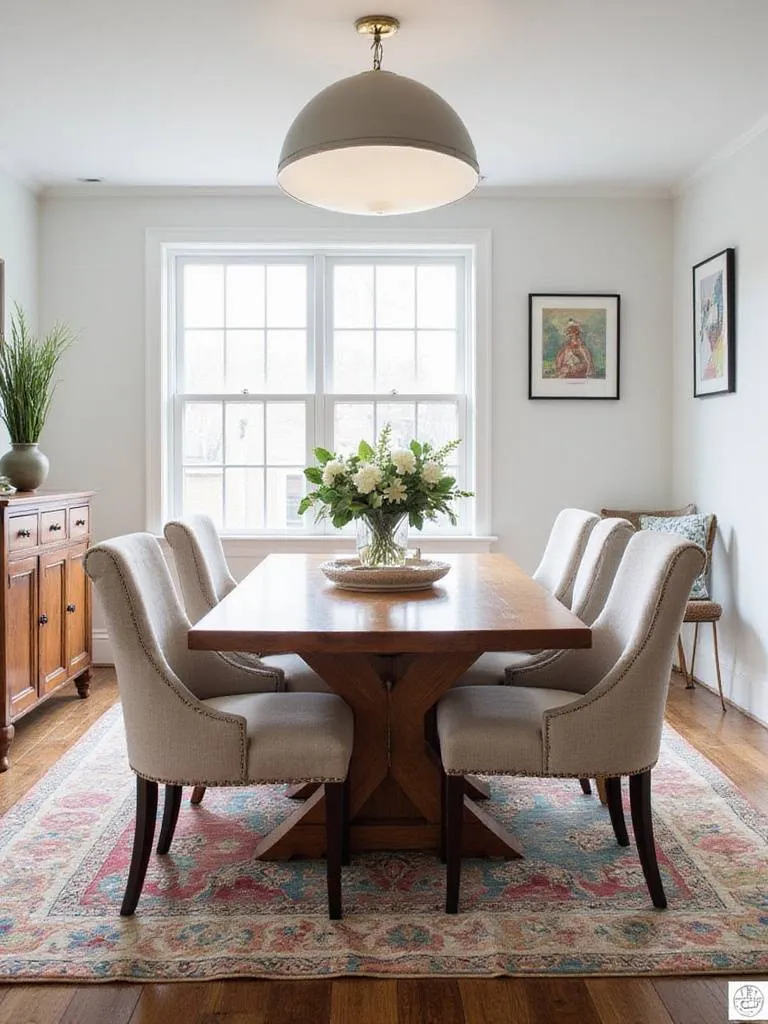 Contemporary dining room designed for adaptability and future style evolution