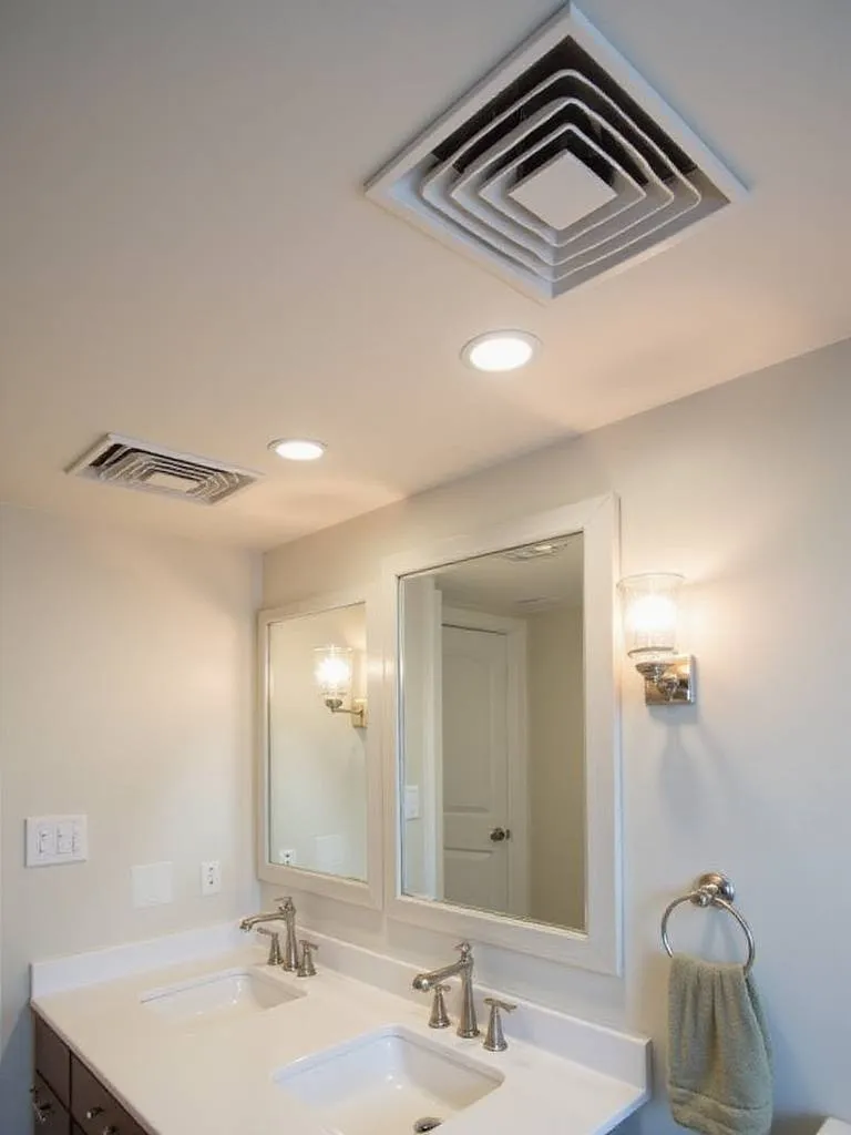 Modern bathroom with an emphasis on optimized ventilation systems to prevent mold and moisture buildup