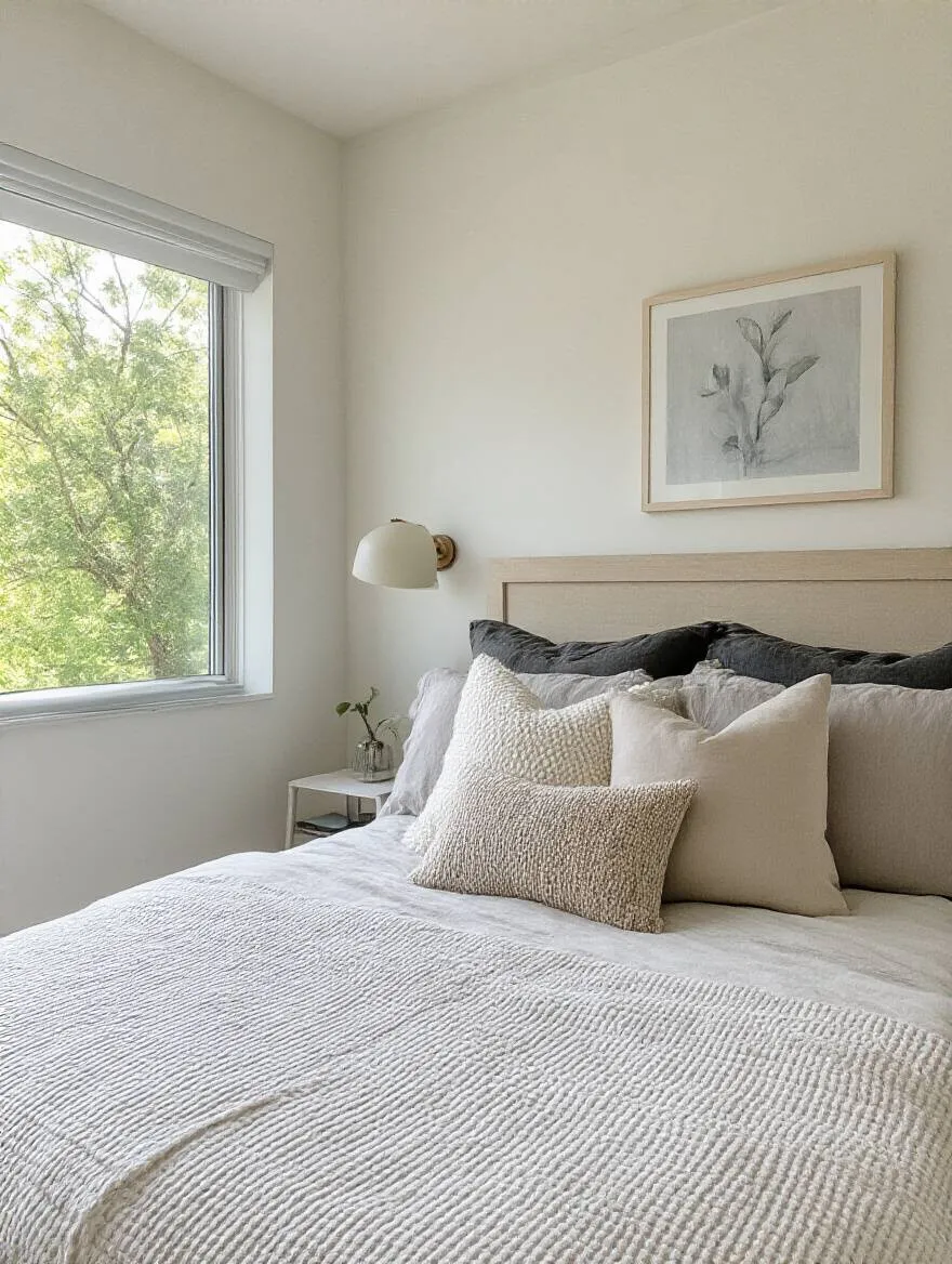 Tape measure and graph paper with wall measurements for scaled bedroom decor placement on a wooden desk in front of a blank wall