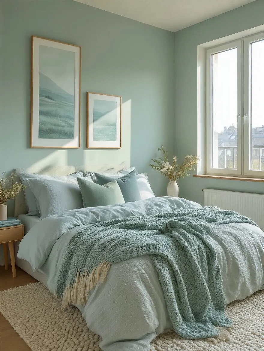 A serene bedroom interior with soft colors and inviting decor, reflecting personal style.