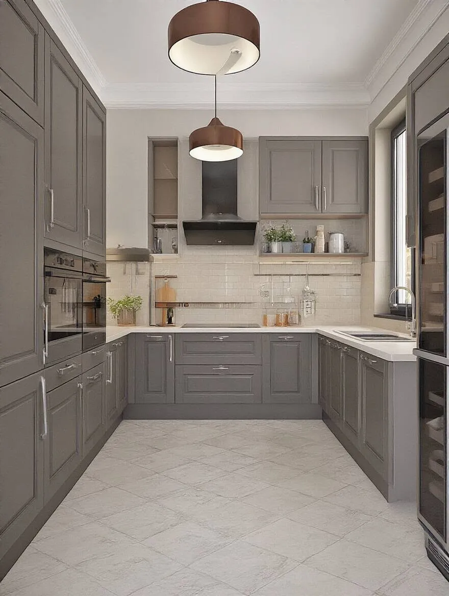 Empty kitchen cabinets with items sorted into keep, donate, and dispose piles during a ruthless kitchen purge