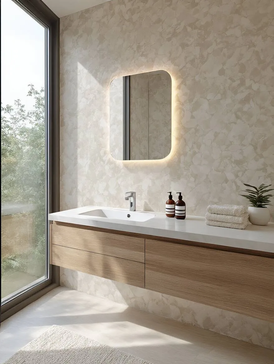 Water-resistant sealer protecting bathroom wallpaper