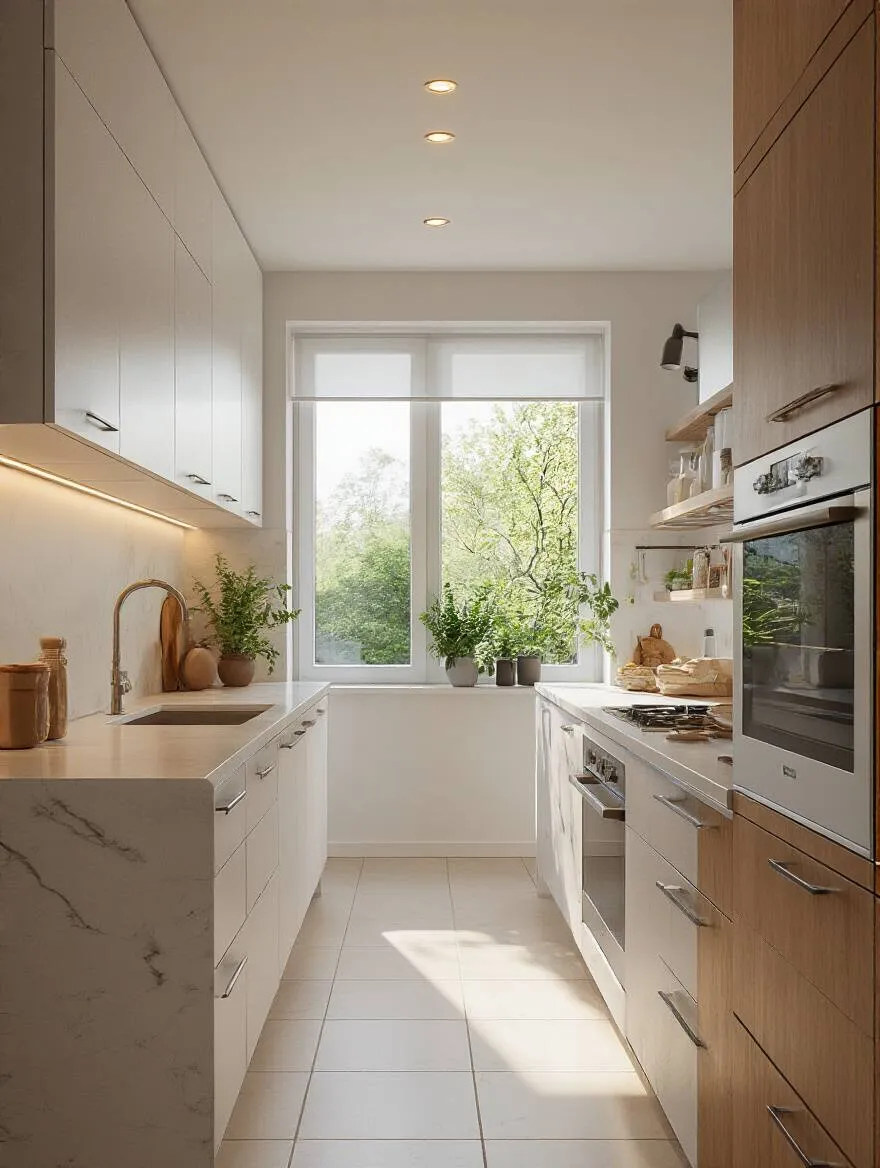 Portrait orientation of a modern kitchen planning scene