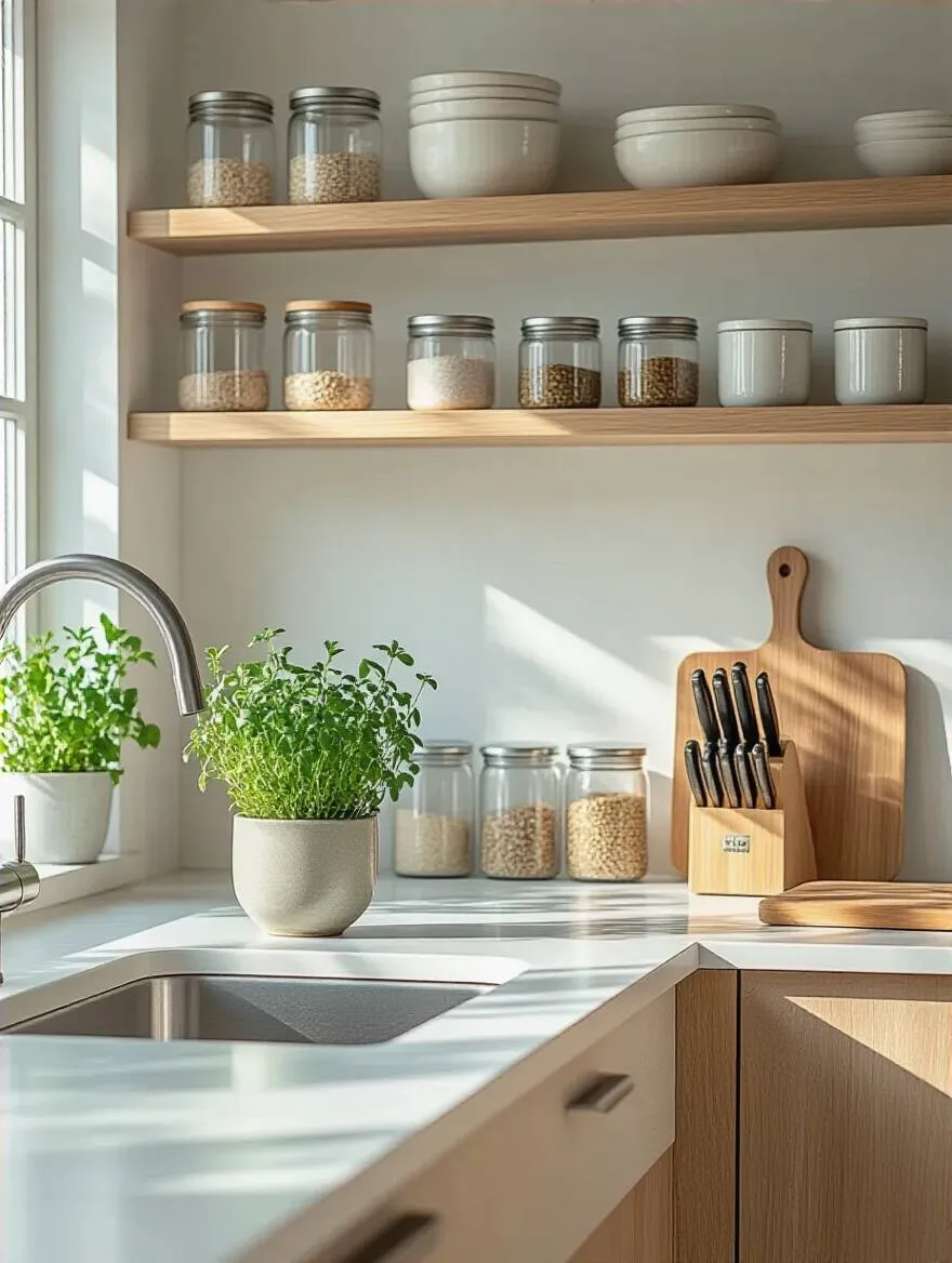 Portrait of a tidy minimalist kitchen ready for ongoing maintenance.